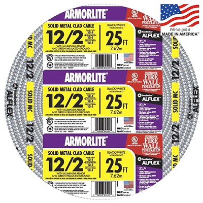 Southwire Armorlite 25-ft 12/2 Solid Aluminum MC Cable